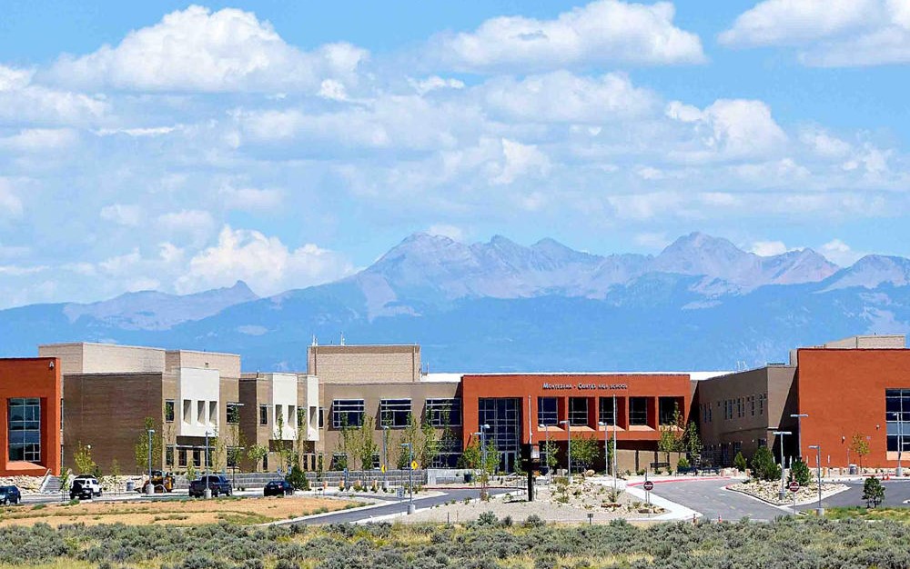 Photo of the Montezuma Cortez High School where the Southwest Medical Group School Based Clinic is located. 